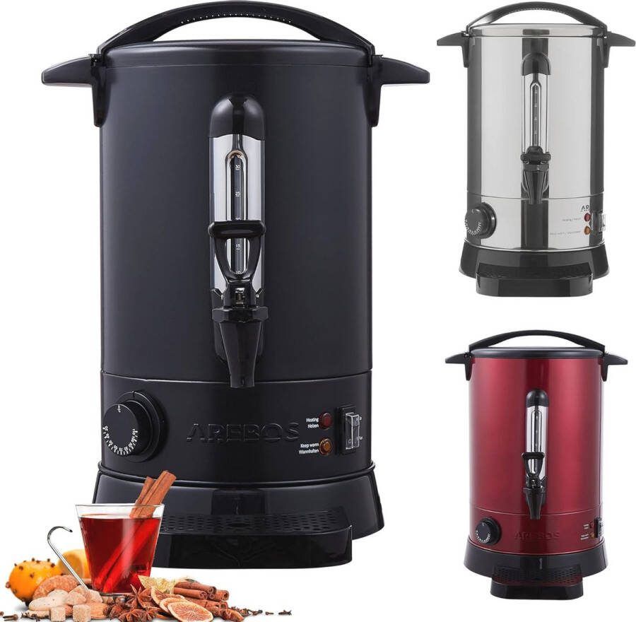 6 8 L Warmwaterdispenser Heetwaterkoker met Traploze Temperatuurregeling 30-110 °C Thee- en Koffieketel voor Glühwein en Punch
