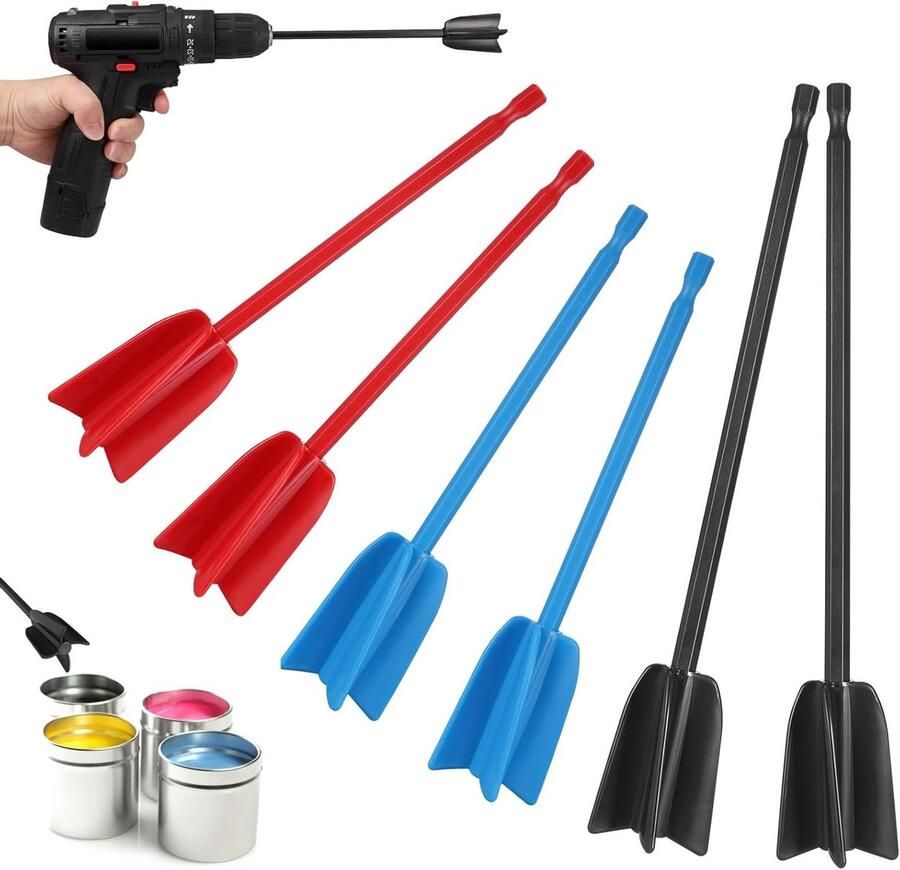 6-delige Boormixer Accessoire Set Herbruikbare Epoxy Mixer voor 1 4 Boor Mixgereedschap voor Epoxyhars Verf en Keramiek Mengtoepassingen