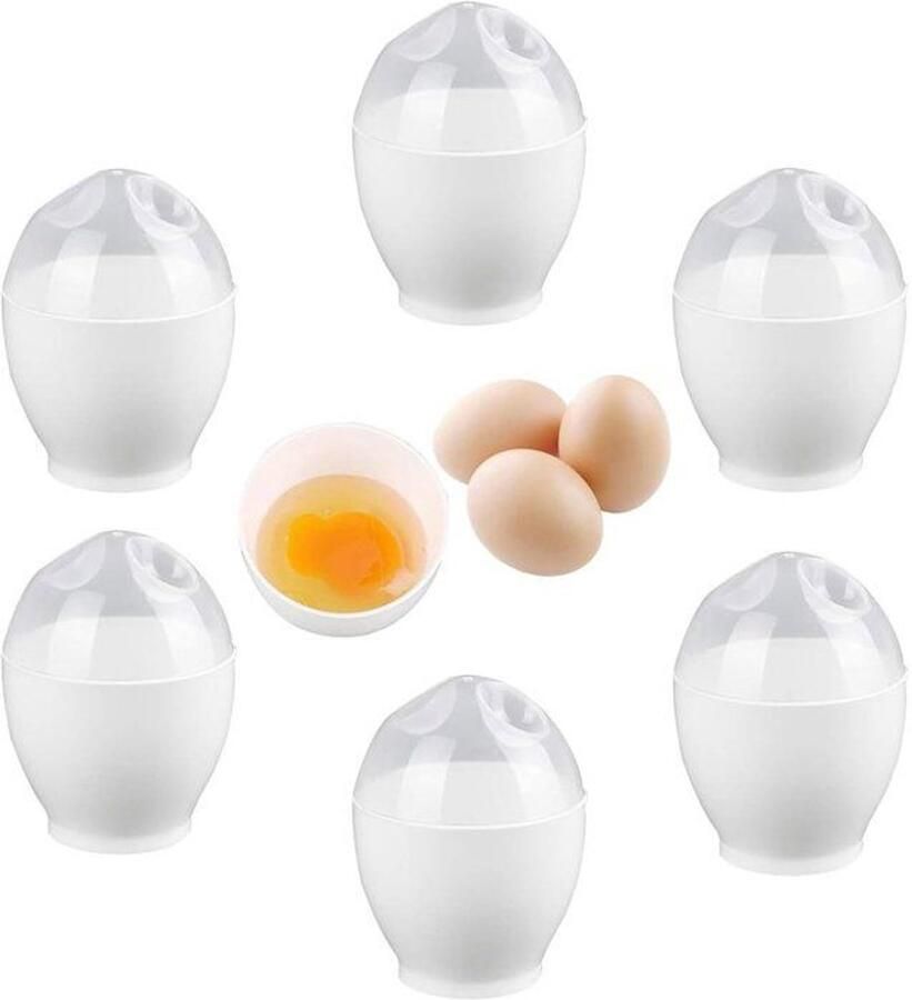 6-delige eierkokerset Magnetron-eierkoker Mini draagbare beker snel eieren koken Eierkoker