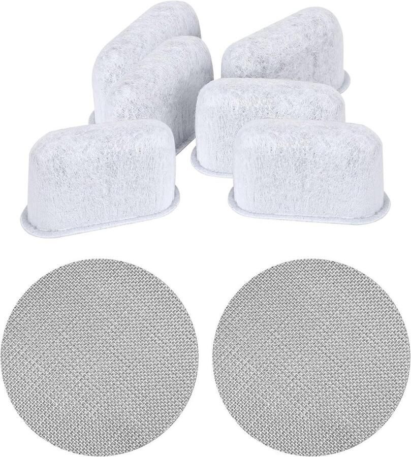 6 Stuks Herbruikbare Espresso Machine Filters met 2 Puck Screens 51mm 150μm Actieve Koolstof Accessoires voor Koffieliefhebbers en Barista's