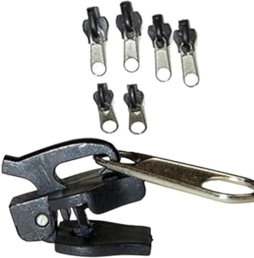 6-delige reparatieset voor ritssluiting schuiver en tanden van roestvrij staal voor kleding en tassen (huishouden outdoor koffer)