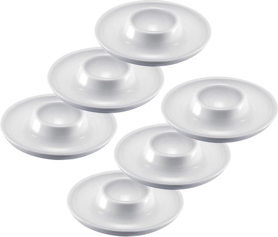 6 eierdopjes rond stapelbaar ø 10 cm hoogwaardige kunststof Punto wit 206222E3