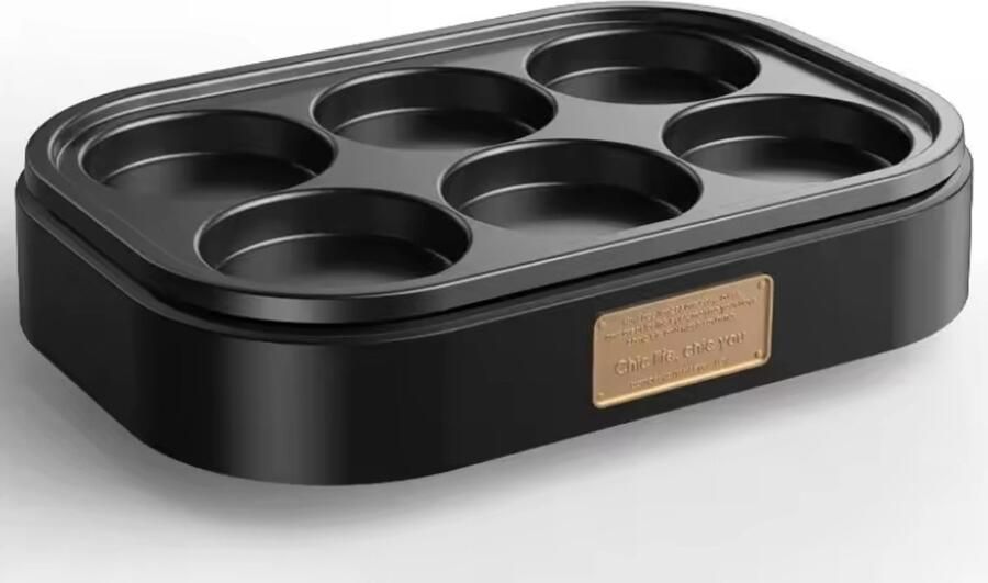 6-Holes Elektrische Gebakken-Ei & Pannenkoeken Machine – Antiaanbaklaag Ontbijt-Maker met Verwarming – Mini Huishoudelijke Hamburger & Knoedel Grill voor Snel Ontbijt Zwart