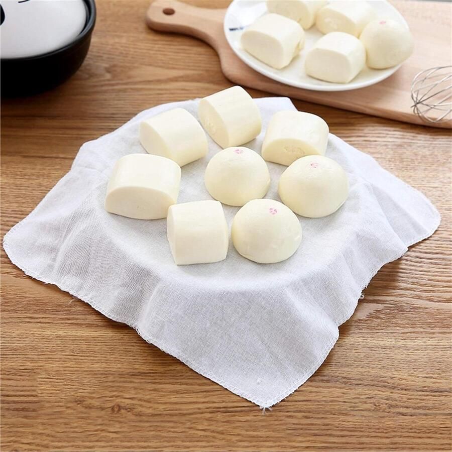 6 Stks Steamer Mesh Non-Stick Katoen Vierkante Dumplings Mat Herbruikbare Stoompad Gestoomde Broodjes Bakken Gebak Dim Sum Mesh voor Stomen Mand Potten