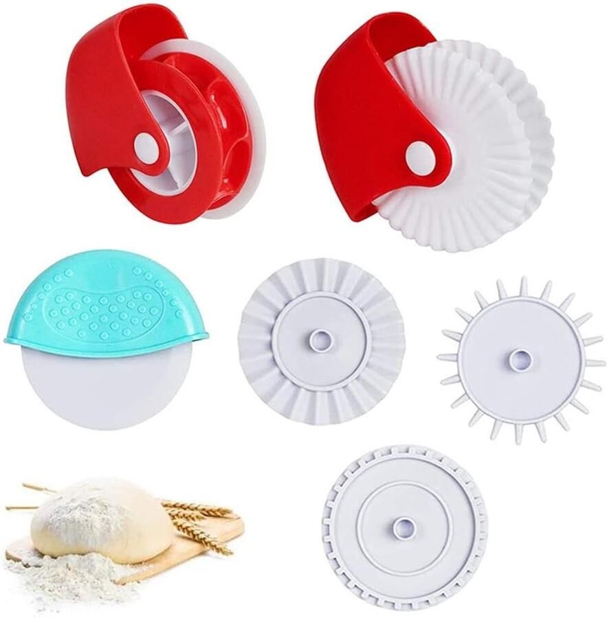 6 Stuks Deegsnijders voor Bakken Perfect voor Taartbodems Ravioli Pasta en Pizza Decoratie