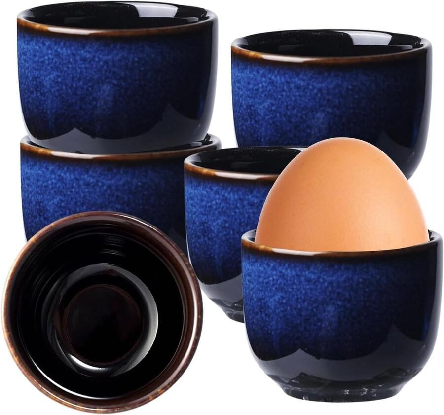 6 stuks eierdopjes keramiek voor gekookte eieren ontbijt brunch diner