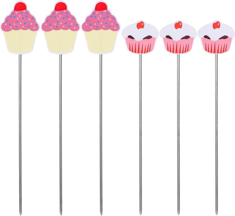 6 stuks herbruikbare taartcontroleurs voor het testen van gaarheid kleurrijke keuken spies met plastic handvatten ideaal voor bakken en cake testen