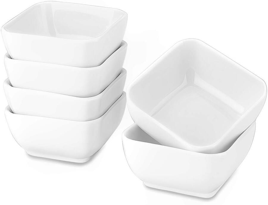 6 stuks keramische dipschaaltjes kleine witte sausschaaltjes serveerschalen voor sauzen barbecuesaus ijs dessert fruit snack dips sushi inhoud 80 ml optimale inhoud 50 ml