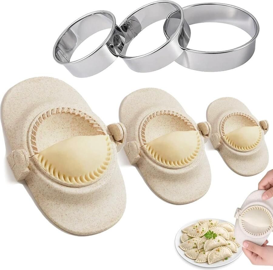 6 stuks raviolivormen knoedelmachine 3 sets raviolivormen in verschillende maten en uitsteekvormpjes voor het persen van deeg Wonton (7 8 11 cm)