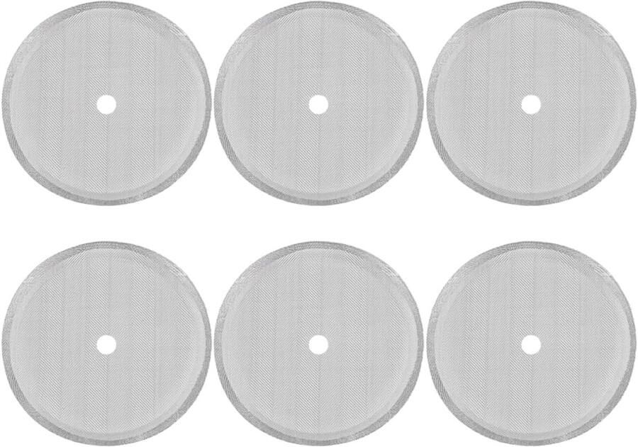 6 stuks reservefilters van roestvrij staal voor koffiezetapparaat universele zuigerfilter kopjes fijnmazige zeef voor koffiezetapparaat en thee