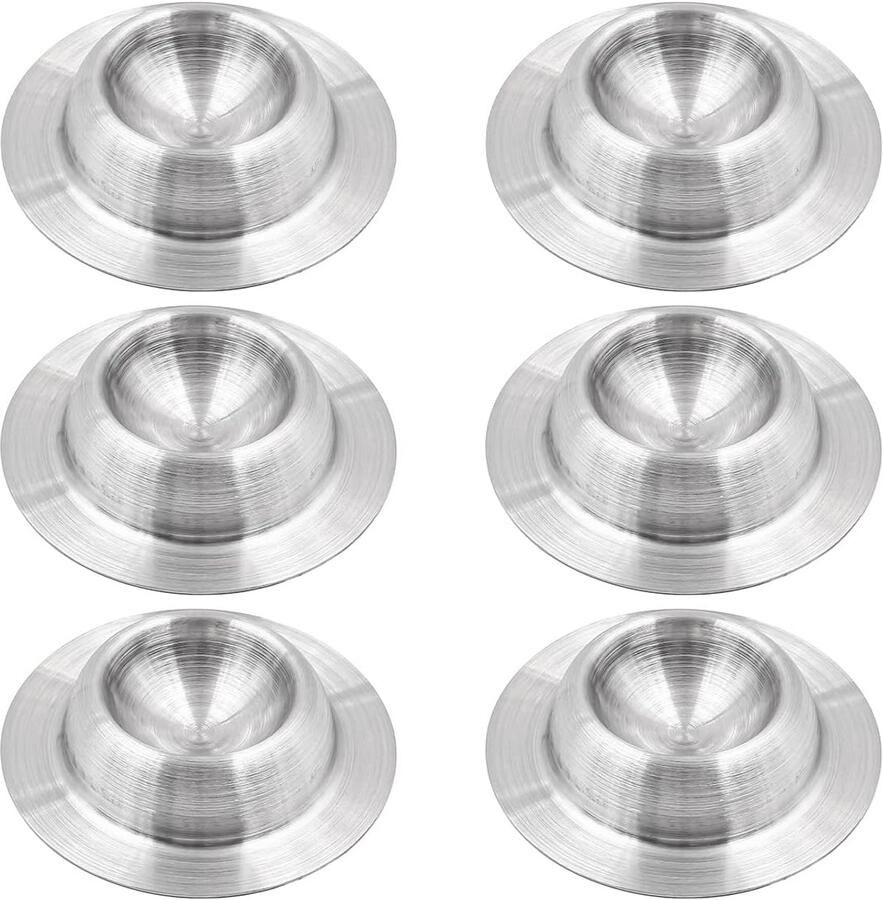 6 stuks Roestvrijstalen Eierdopjes voor Zacht Gekookte Eieren
