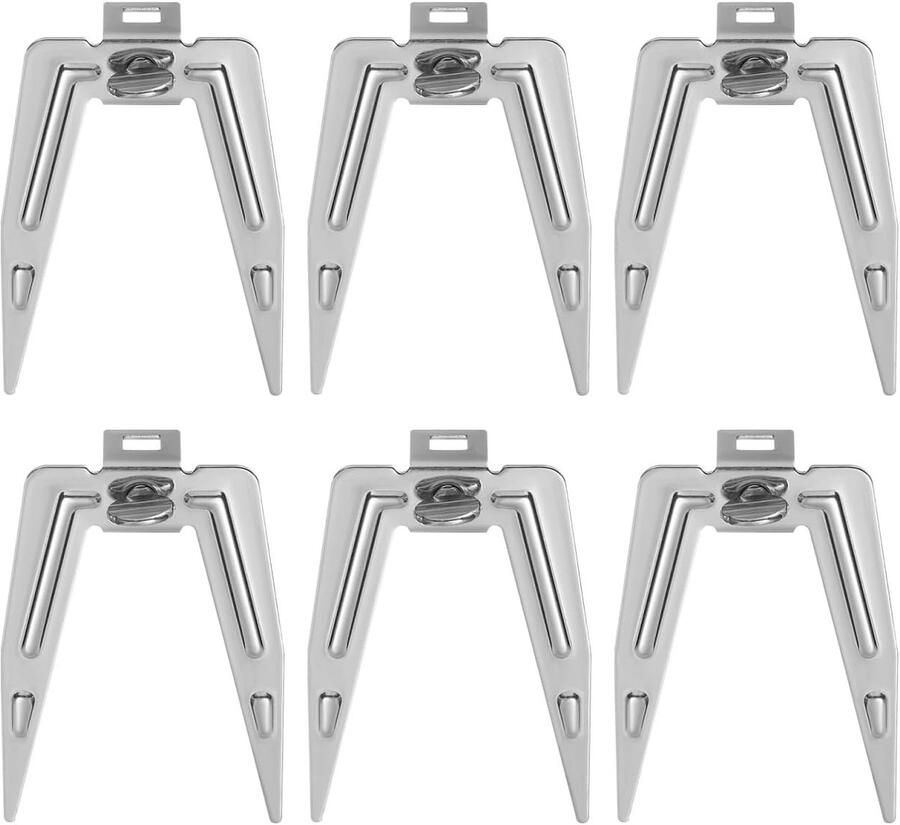 6 stuks roestvrijstalen kippengrillvorken met automatische rotatie accessoires voor oven en heteluchtfriteuse voor barbecue en campingactiviteiten