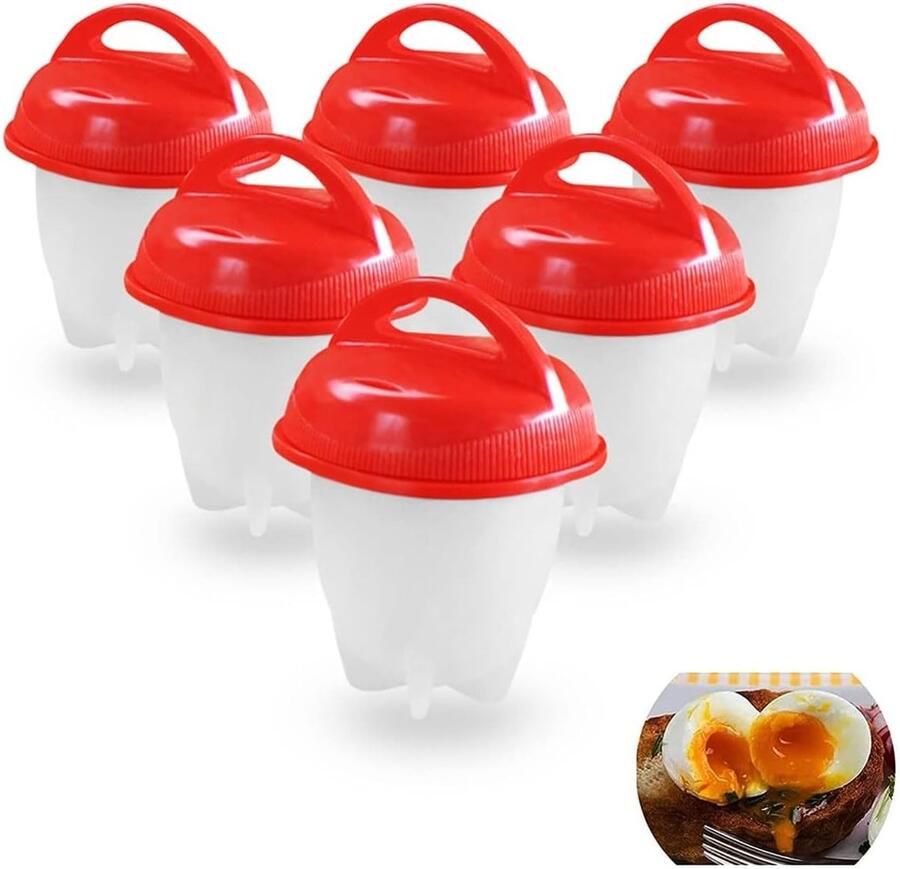 6 Stuks Silicone Eieren Koker Eieren Koken Zonder Schaal Snelle Keuken Gadgets en Accessoires