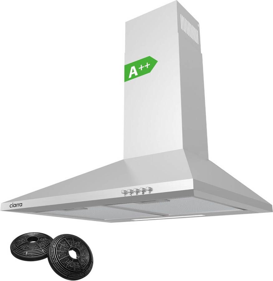 60 cm Afzuigkap Wandmontage met Aluminium Vetfilter en Led-Verlichting