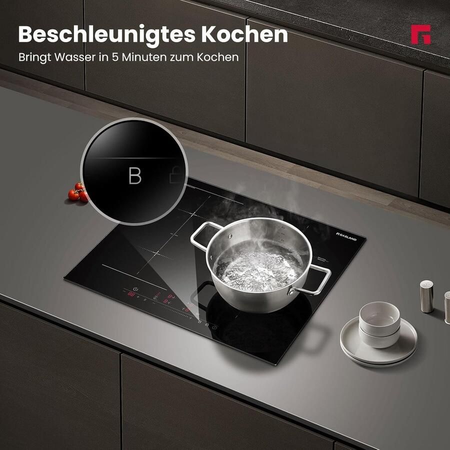 60 cm Inbouwhangplaat met Flexibele Zone en 4 Kookzones