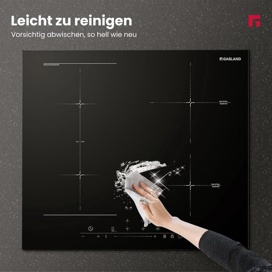 60 cm Inbouwhangplaat met Flexibele Zone en 4 Kookzones - Foto 2