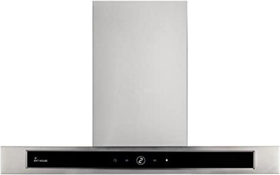 60 cm Muur Afzuigkap met Roestvrij Staal en Zwart Glas Automatische Uitschakeling & Aanraakbediening