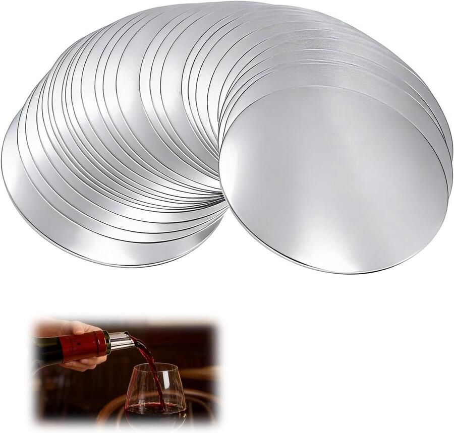 60 Herbruikbare Wijnstoppen met Aluminium Giettuit Drupbescherming voor Thuis en Horeca 75 mm - Foto 1