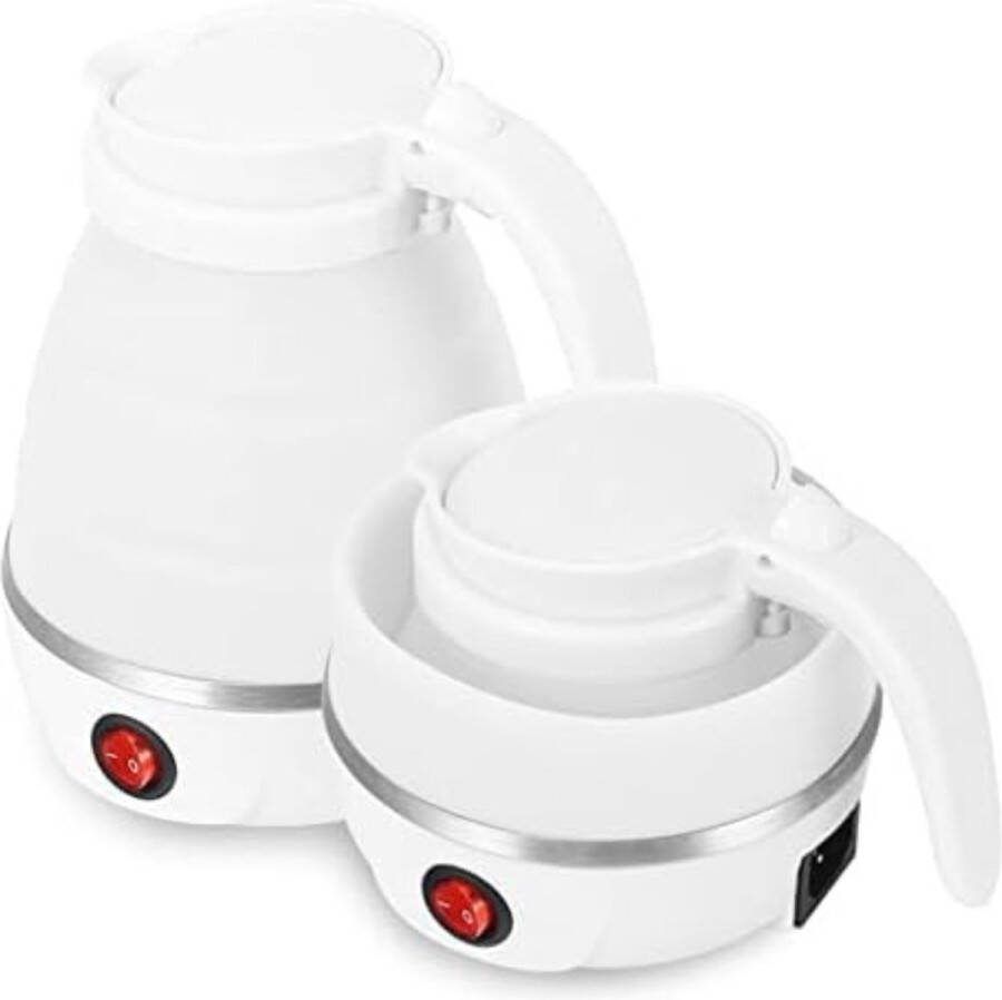 600 ml Draagbare Waterkoker Opvouwbaar Reiswaterkoker- Mini Waterkoker Wit