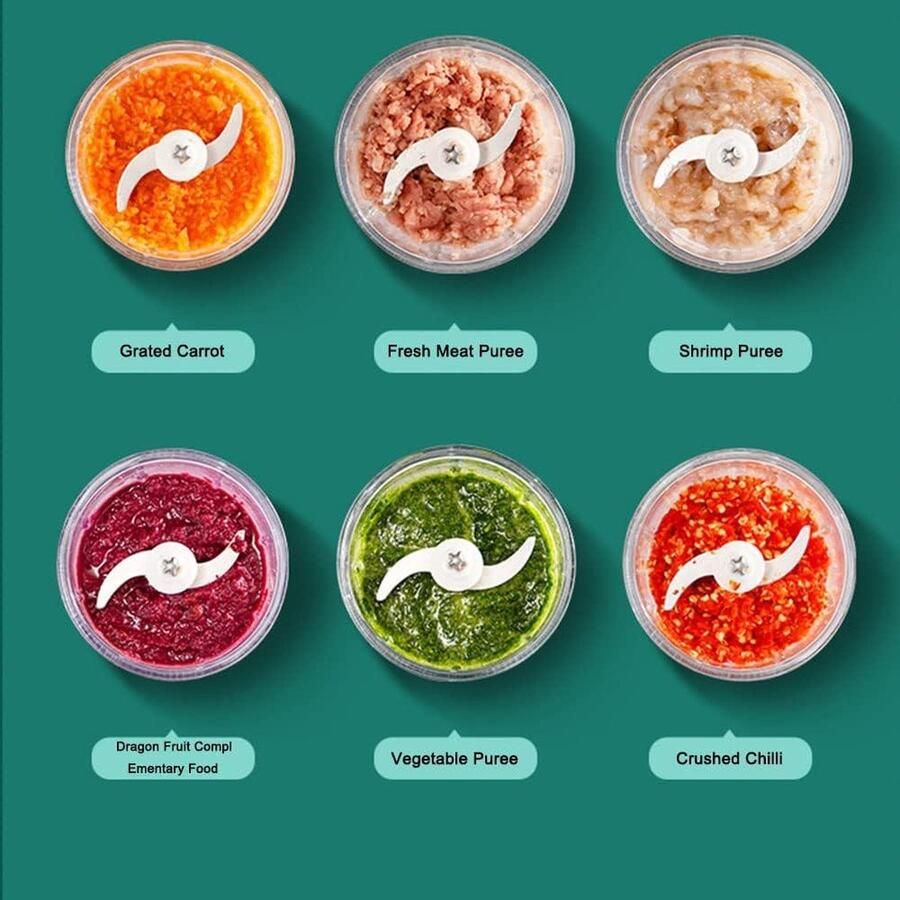 600ML Multifunctionele Voedsel Chopper Elektrisch Vleesmolen voor Groente USB Opladen Afneembare Hakker Vleesmolen - Foto 2