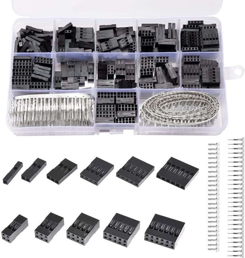 620 stuks 2 54 mm Dupont stekkerkit mannelijk vrouwelijk stiftlijst Dupont connector 1 2 3 4 5 6 pins JST-SM kabelstekker bussen adapter aansluiting behuizing voor kabel printplaten