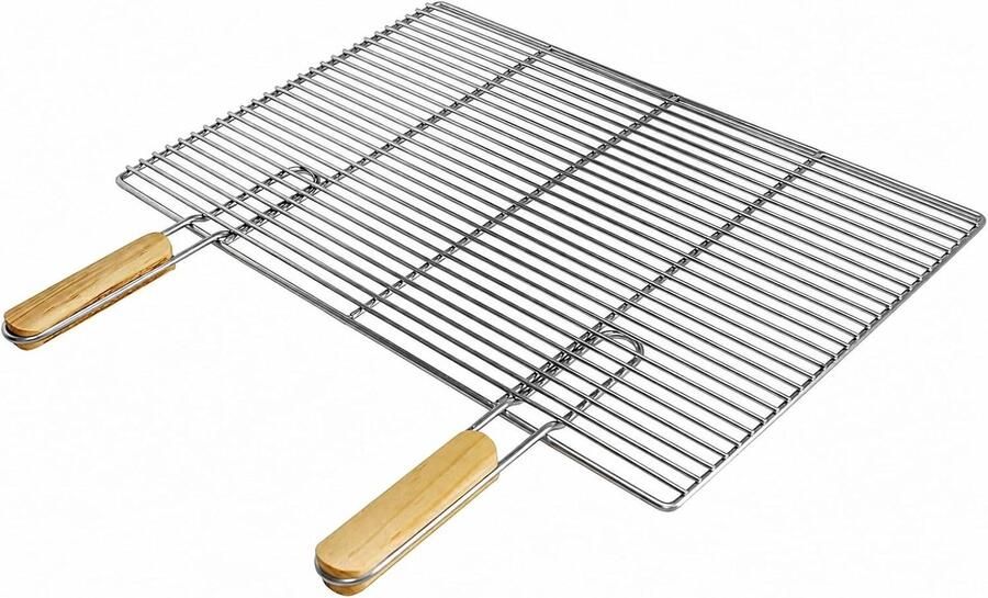 67 x 40 cm roestvrij staal rechthoekig roestvrij en robuust met afneembare houten handgreep BBQ grillrooster voor Buschbeck grill gasgrill vuurschaal vuurkorf en grillaccessoires