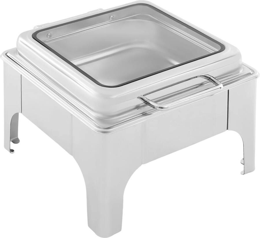 6L RVS Buffet Warmhoudschalen Set 6.34QT Voedselwarmer Duidelijke Deksel Voor Feesten Evenementen Buffetten Hotels Bruiloften