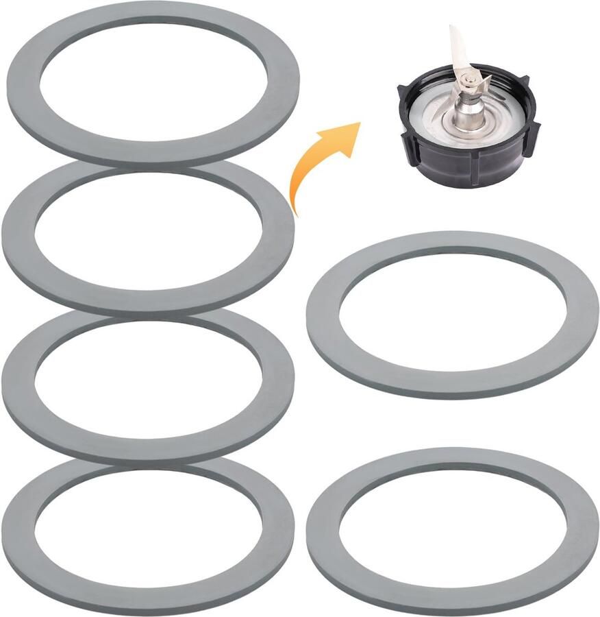 6-delige blenderpakking voor Oster blenderrubberen ringvervanging grijze O-ring blenderpakkingvervanging compatibel met Oster Osterizer