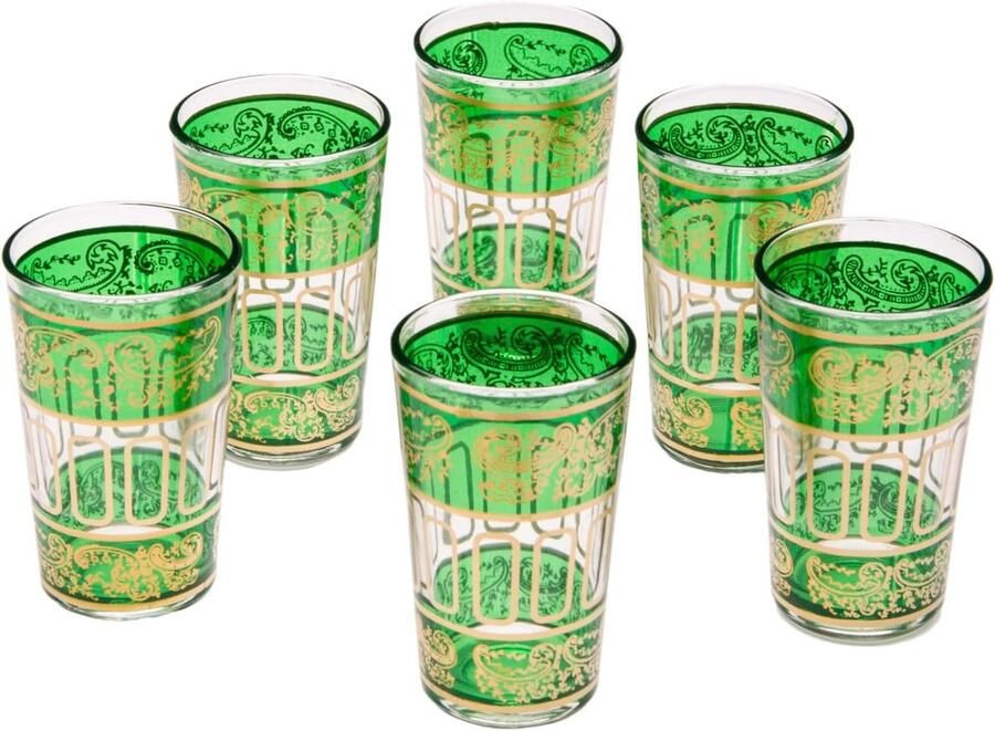 6x Orient-theeglas Lamia Groen set van 6