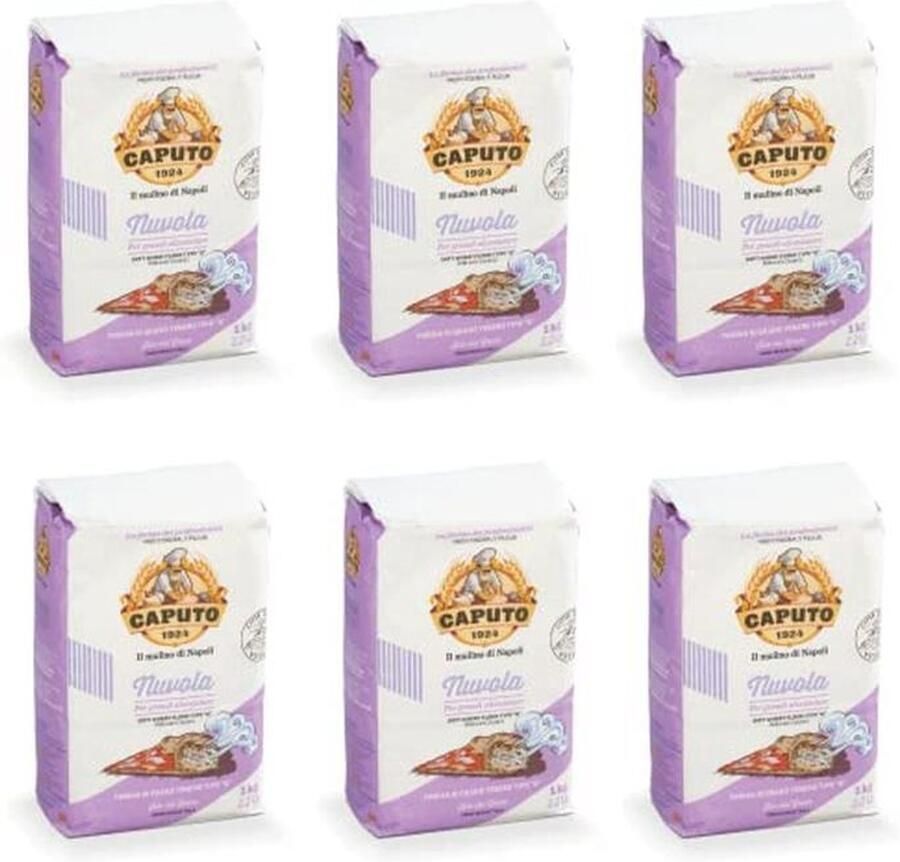 6X Pizza Meel voor Licht Deeg 1kg Perfect voor Pizzabodems