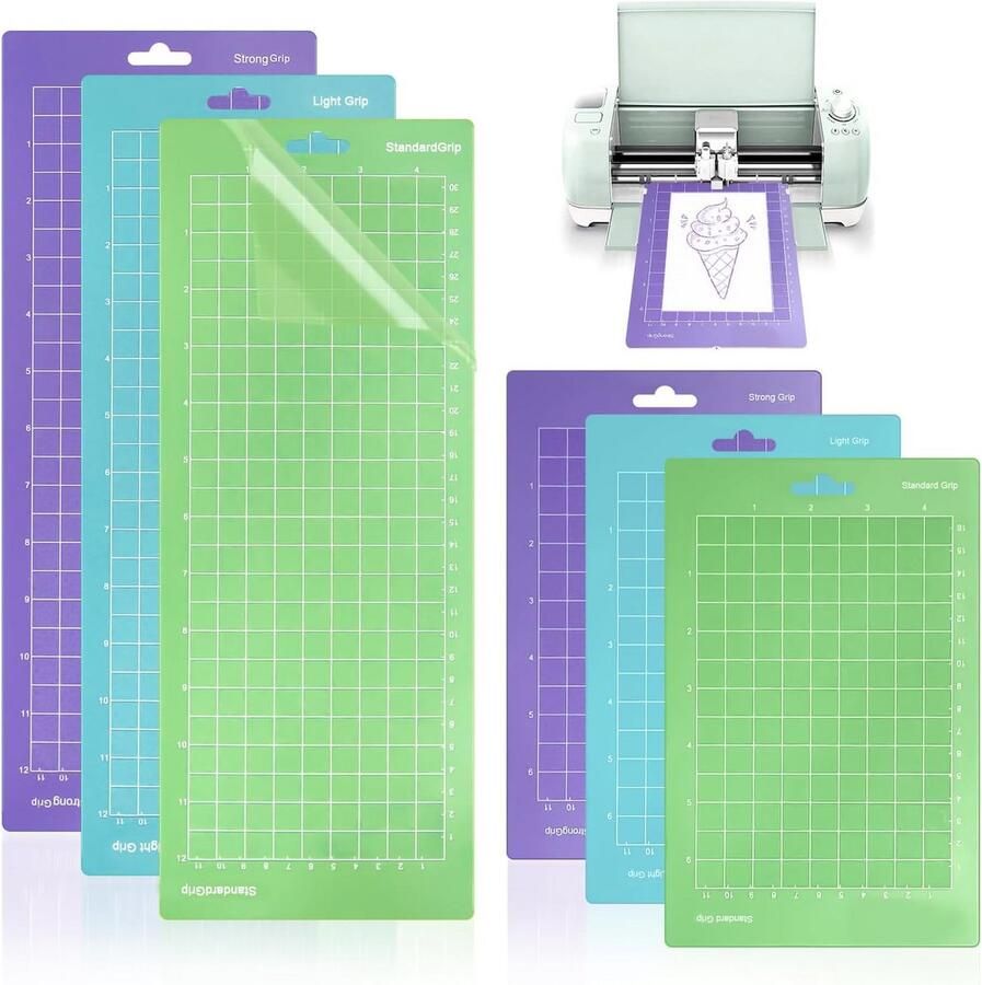 6x Zelfklevende Snijmatten Set (Groen Blauw Paars) voor Hobby Snijmachines 2 Matmaten