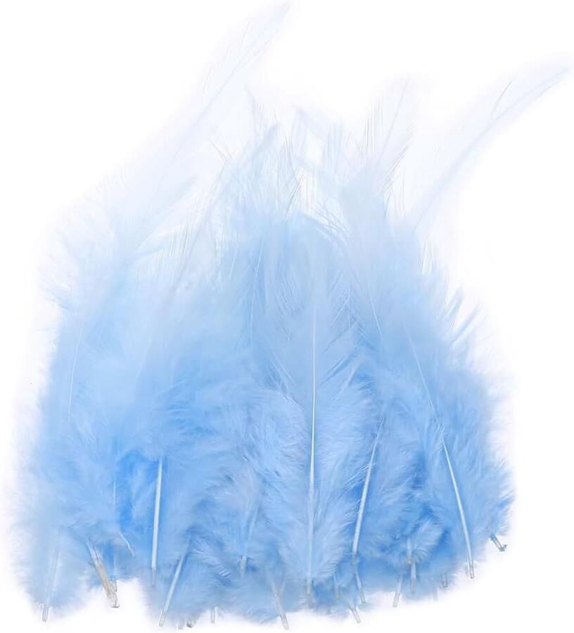 7-13 cm haanveren 100 stuks bulk natuurlijke veren voor ambachten kleurrijke pluizige ambachtelijke veren voor dromenvanger handwerk kleding kostuums bruiloft hemelsblauw