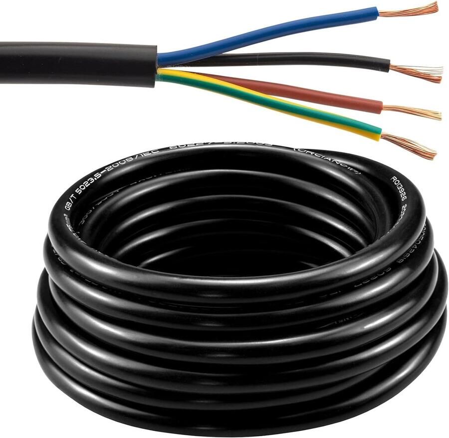 7 6 m RVV-kabel 4 x 0 75 mm² zwart olie hittebestendig voor zonne-energie Voor huishoudelijke apparaten verlengkabel laagspanningsverdeling