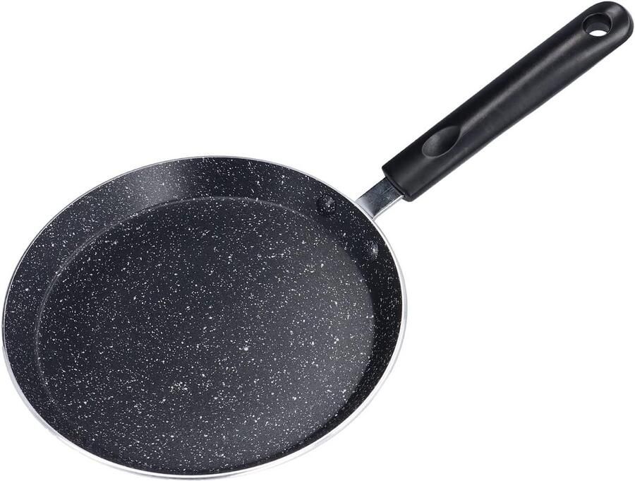 7 Anti-aanbak Crêpe Pan Pannenkoek Platte Bakplaat Koekenpan voor Ei Omelet Tortilla Kachel Top Inductie Ontbijt Koekenpan (zwart)