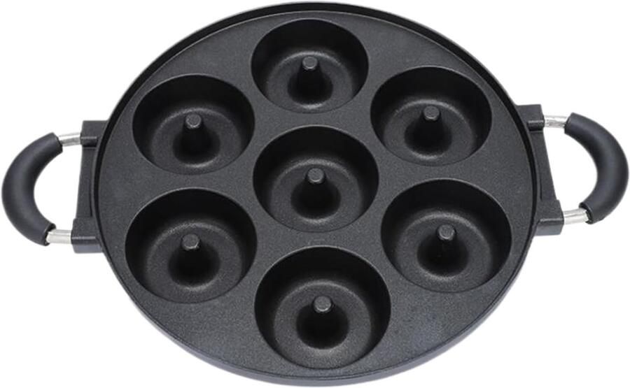 7-gaats Koekenpan Omelet Maker Ontbijt Bakken Non-stick Aluminium 39 x 30 cm Zwart
