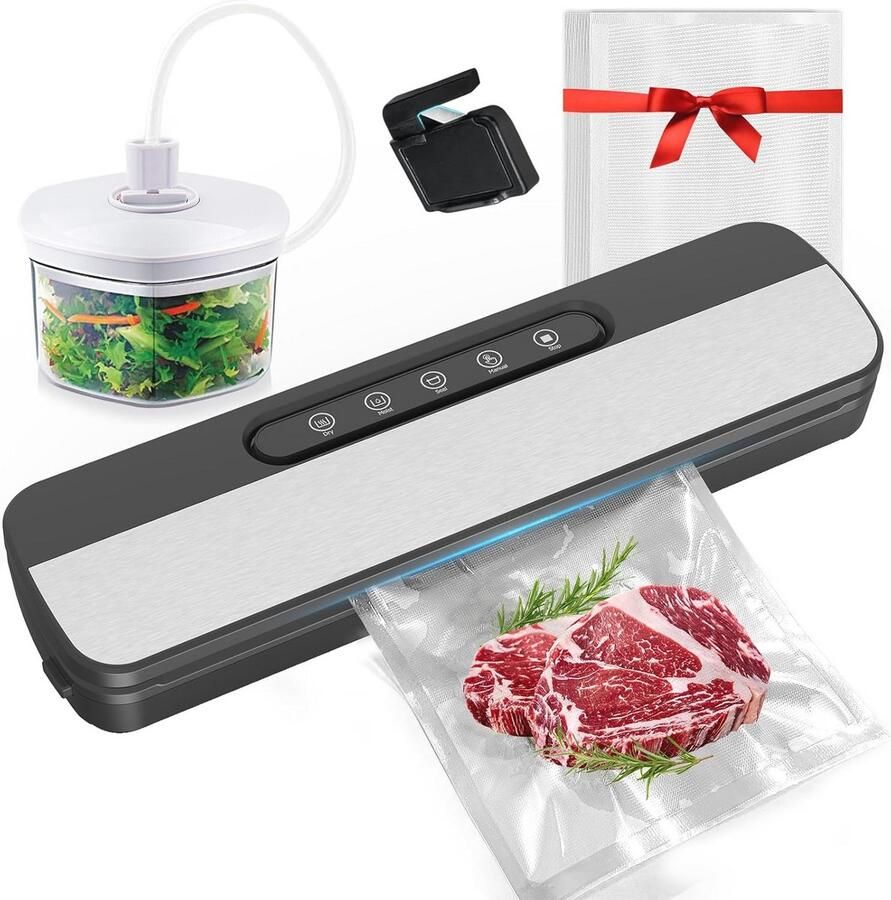7-in-1 Vacuummachine 145 W voor voedselverpakking met 10 zakken en accessoires