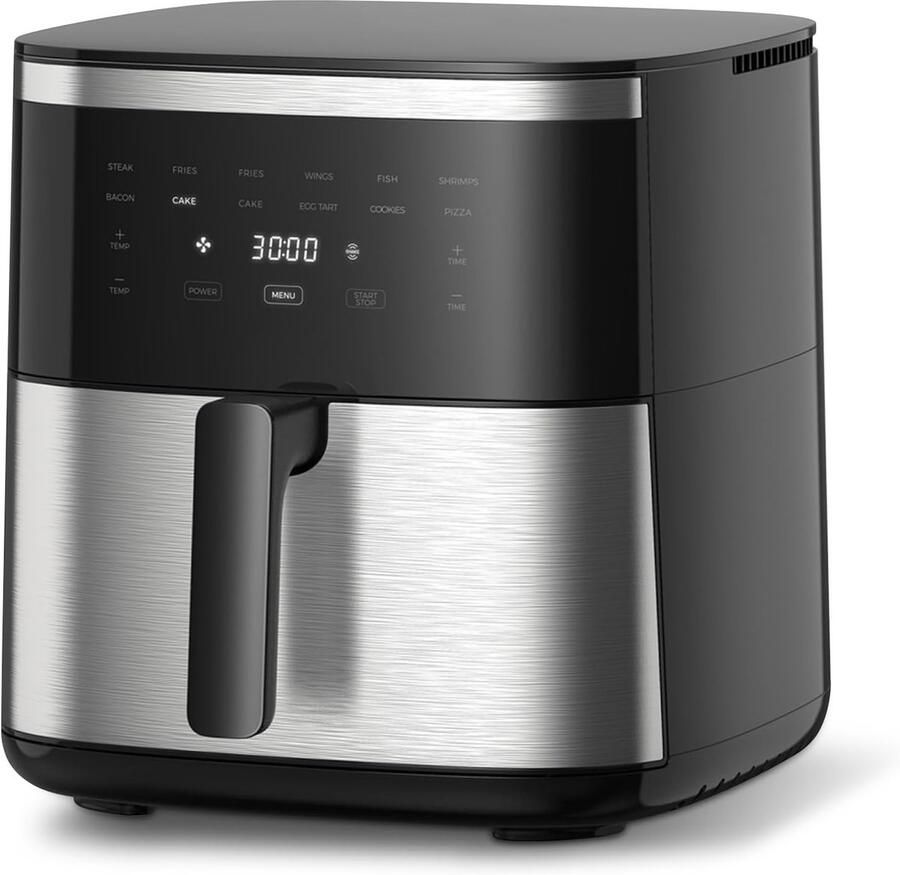 7 liter airfryer zonder olie met touchscreen XXL-friteuse 1800 W shake-modus one-touch-display tijd en temperatuur instelbaar 80-200 °C