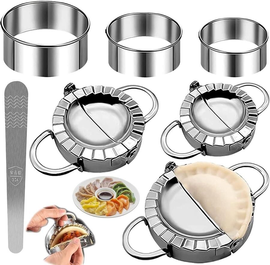 7 stuks deegmachine ravioli-maker knoedelvormset Wonton-machine deegvorm van roestvrij staal