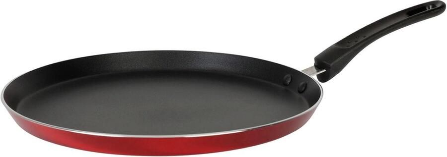 712389 Crepemaker van geperst aluminium Ø 28 cm anti-aanbaklaag rood metallic voor alle warmtebronnen inclusief inductie