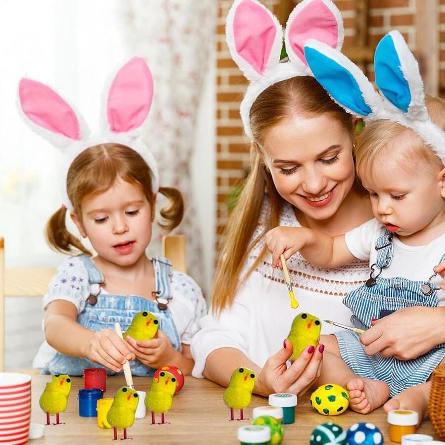 72 paaskuikens om te knutselen pluizige kip voor paaskuiken kleine gele paaskuiken paasdecoratie van pluche 3 1 cm