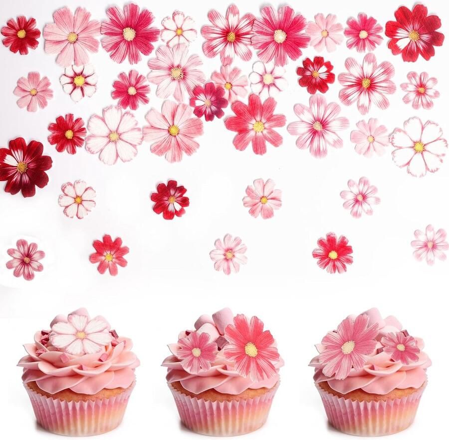 72 Stukjes Verpakkingspapier Bloemen Taartdecoratie Bloemen Cupcake Decoratie Decoratieve Eetbare Bloemen Taartdecoratie Voor Huwelijken Verjaardagen Babyfeesten Carnavalfeesten