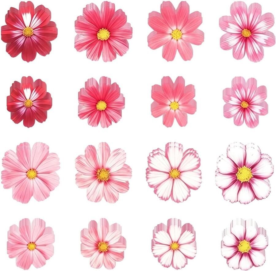 72 stuks rijstpapier decoratieve taart bloemen voor cake bloemen roze en witte bloemen decoratie voor verjaardag taartdecoratie voor bruiloften feesten evenementen veelzijdigheid