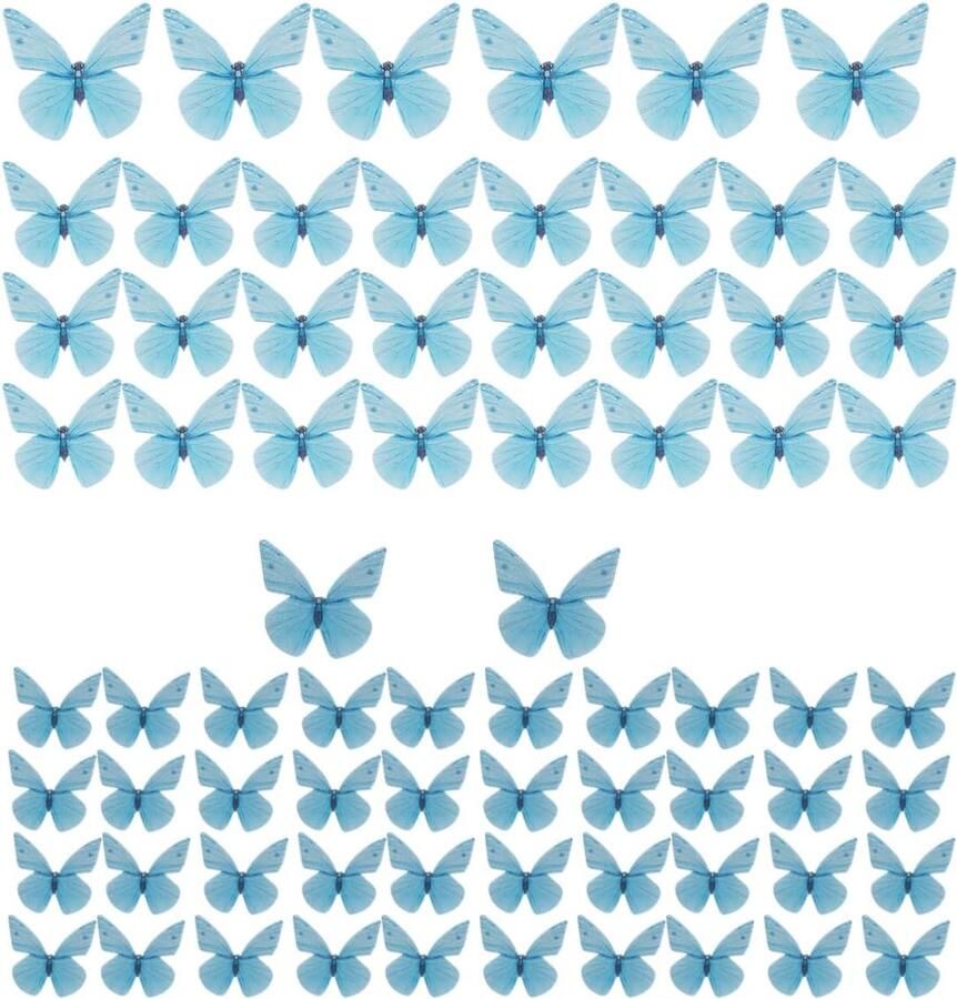 72 stuks vlinder cupcake toppers ouwelpapier mooie vlinder taartdecoraties voor bruiloften verjaardagsfeestjes taartdecoratie benodigdheden blauw