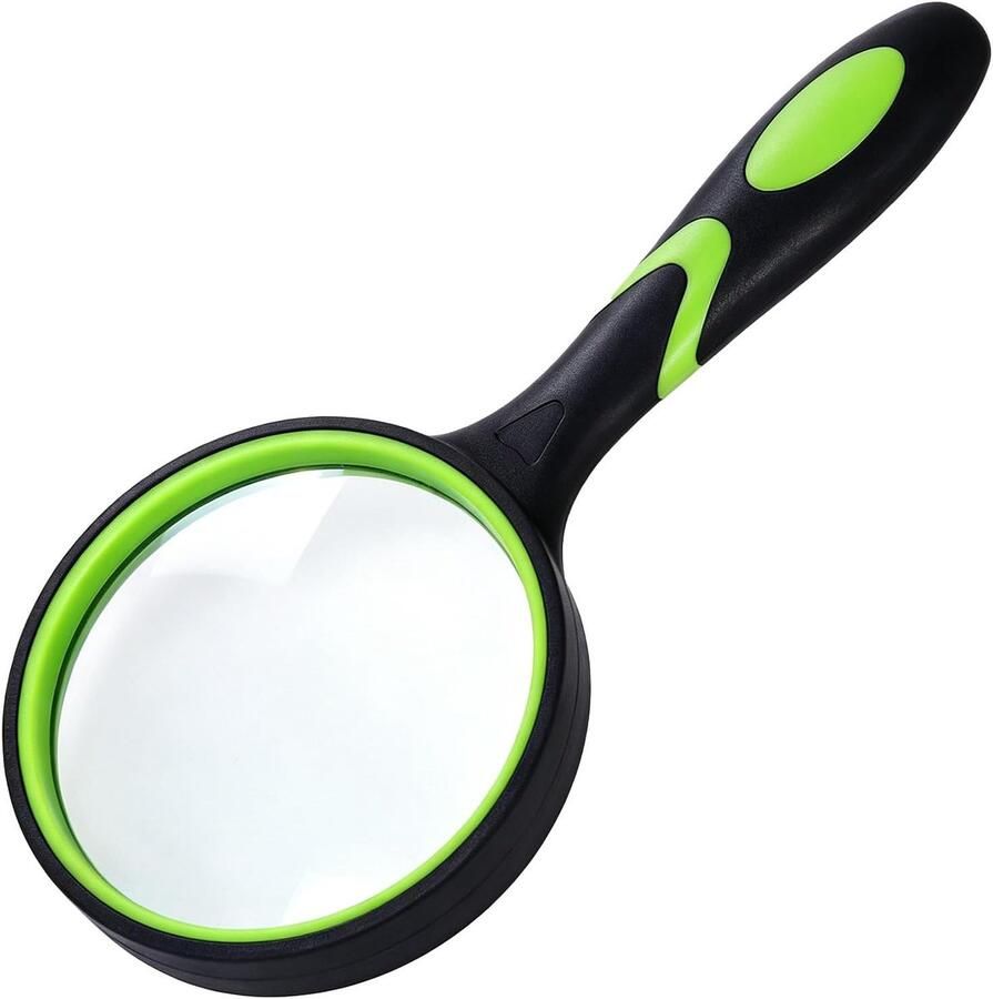 75 mm loep onbreekbaar vergrootglas met zachte grip leesloep voor senioren en kinderen groot voor wetenschappelijke boeken hobbyobservatie en lezen (groen)