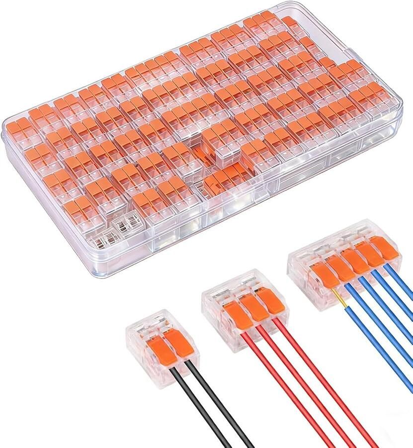 75 stuks kabelverbinders 2 geleiders 3 geleiders 5 geleiders klem met bedieningshendel kabelverbinders elektrische kabelklemmen 4 mm² klemmen kroonluchterklemmen voor vaste