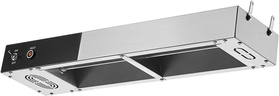 750 W elektrische frietverwarmer commerciële verwarmingslamp van roestvrij staal overhead voedselverwarmer 104-122 °F voor frietbuffetten keukenrestaurants zilver