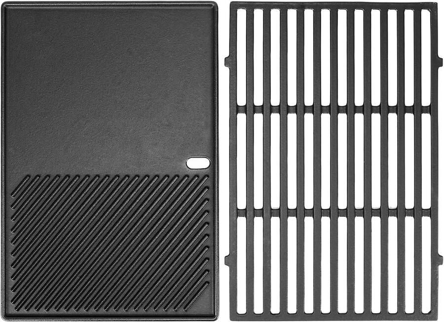 7638 44 5 cm grillrooster en grillplaat voor Weber Spirit I & II 300-serie (met voorbranderknoppen) gietijzeren grillrooster en grillplaat reserveonderdelen voor Weber Spirit E310 E320 S31