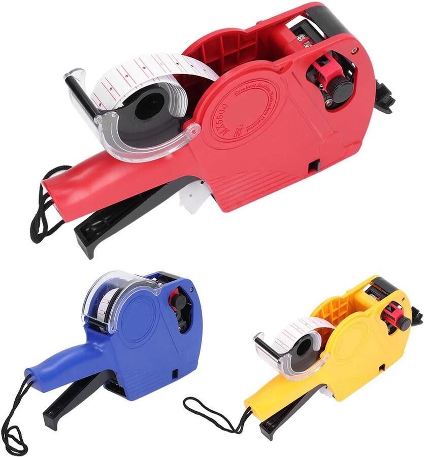 8-cijferige Prijspistoolkit Handmatige Etiketteermachine Prijsmarkeringstool met Reserve-inkt(rood)