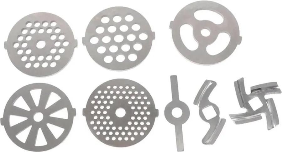 8-delige accessoire set voor vleesmolen van voedselkwaliteit handmatige vleesmolen accessoires voor vleesmolens worstvuller roestvrijstalen opzetstukken mixer
