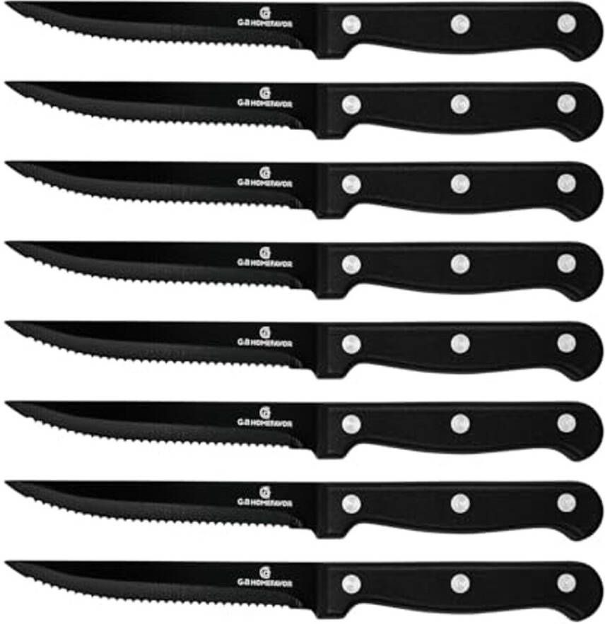 8-delige steakmessenset van gekarteld roestvrij staal scherp en duurzaam